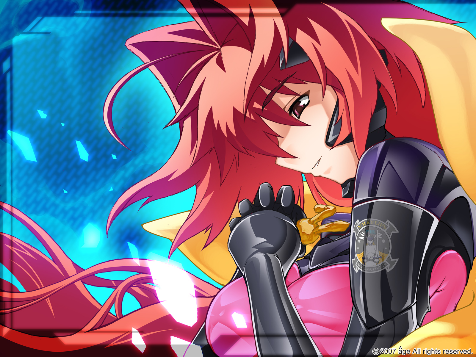 kagami sumika, muv-luv, highres, tagme, 00unit, bodysuit, red hair