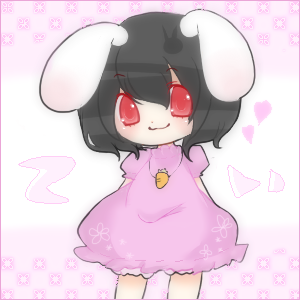 mm (miryii), mm (pixiv260451), inaba tewi, touhou, bad id, bad pixiv id, lowres, 1girl, animal ears, black hair, carrot, female focus, rabbit ears, red eyes, solo, standing