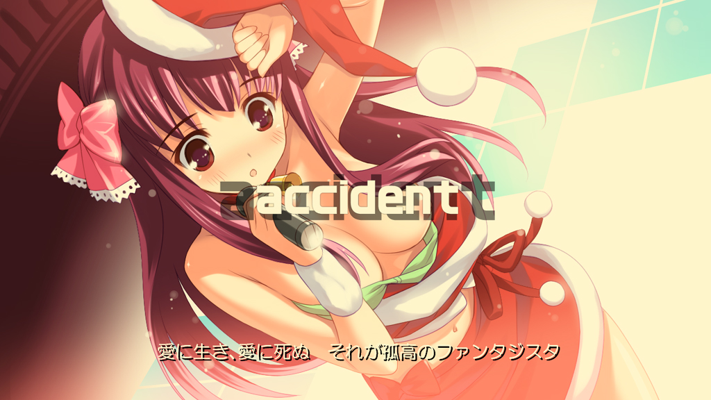 amano yuu, amane (dream c club), futaba riho, dream c club, dream c club (series), idolmaster, idolmaster (classic), idolmaster 1, 1girl, blush, bow, breasts, censored, female focus, hair bow, microphone, navel, parody, santa costume, solo, wardrobe malfunction