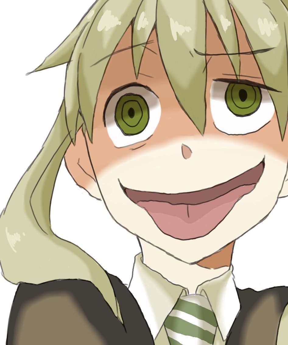 maka albarn, soul eater, 00s, 1girl, ahegao, crazy, crazy maka, female focus, solo