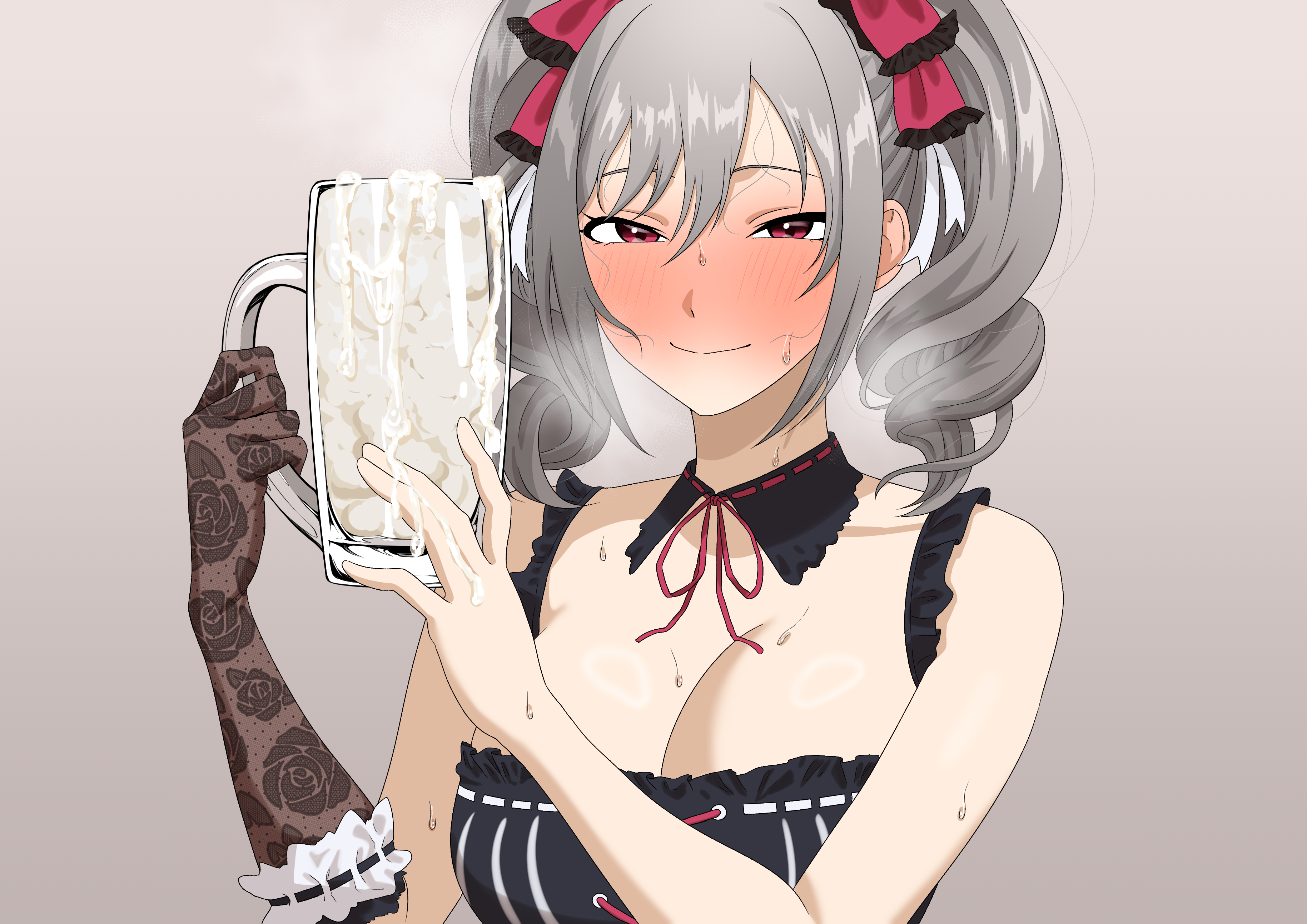kanzaki ranko, idolmaster, idolmaster cinderella girls, absurdres, highres, 1girl, breasts, cum, cum in container, large breasts