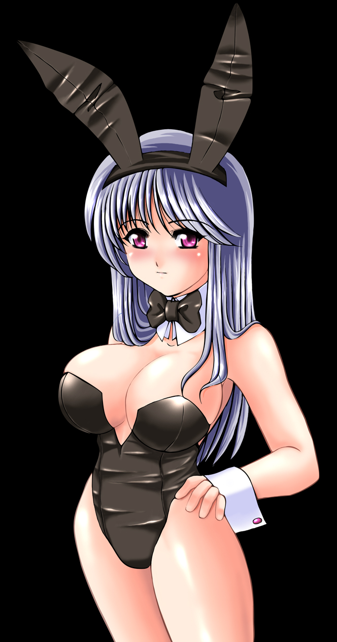 highres, tagme, animal ears, blush, breasts, cleavage, playboy bunny