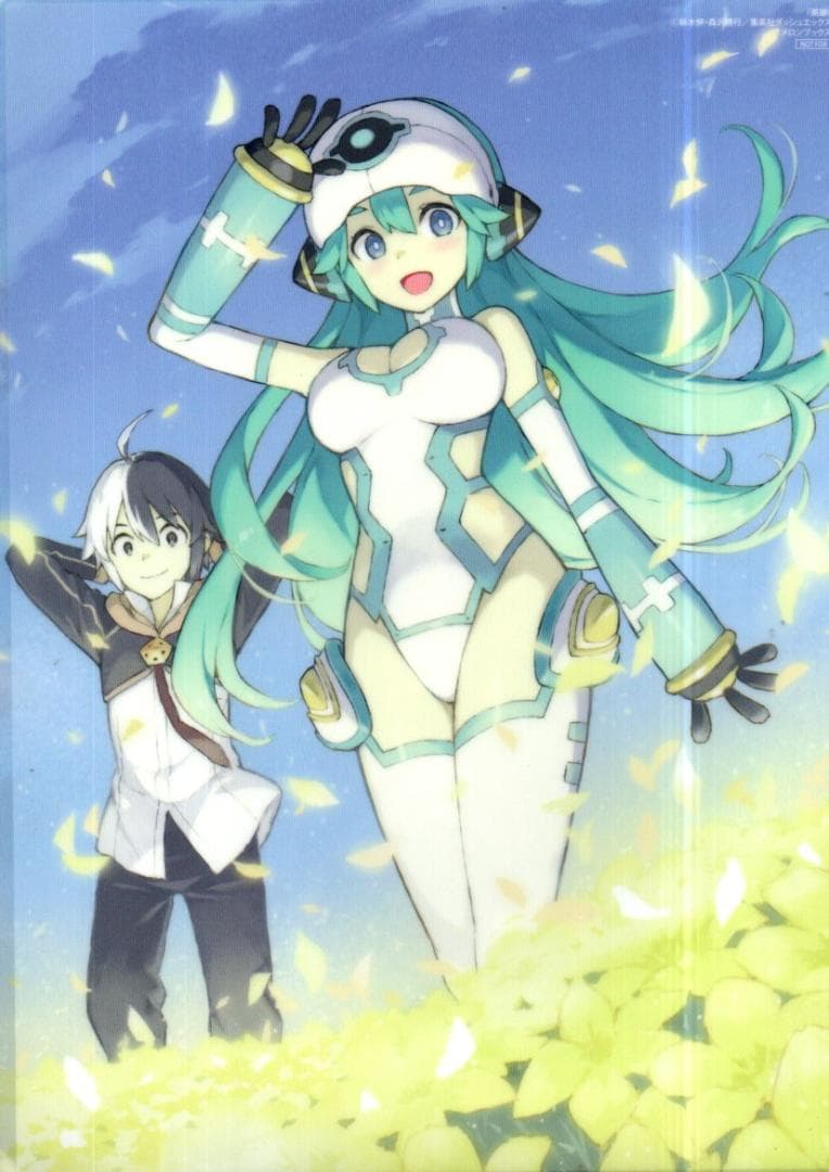 iona (eiyuu kyoushitsu), eiyuu kyoushitsu, artist request, official art, source request, tagme, 1boy, 1girl, blue hair, breasts, large breasts, open mouth, smile