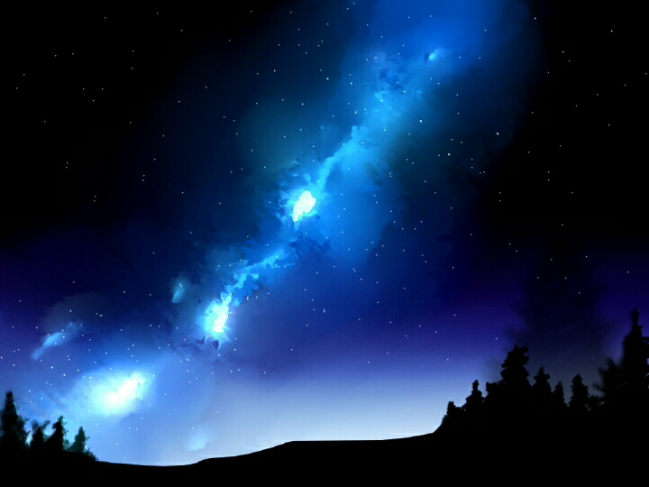 sha11021997, original, chinese commentary, commentary request, partial commentary, horizon, milky way, night, night sky, no humans, outdoors, scenery, sky, star (sky), starry sky