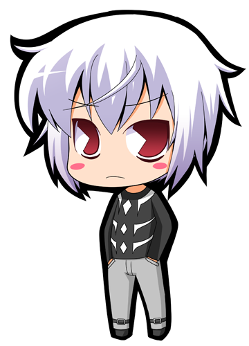suntail, accelerator (toaru majutsu no index), toaru majutsu no index, toaru majutsu no index: old testament, lowres, 00s, blush, chibi, hands in pockets, male focus, pac-man eyes, red eyes, short hair, solo, white hair