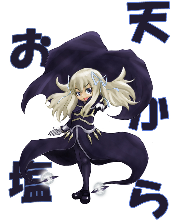 rekise, tsubuteshi, igniz (kof), ignown, unknown (mugen), m.u.g.e.n, snk, the king of fighters, 1girl, blonde hair, blue eyes, cosplay, female focus, fusion, hair ribbon, igniz (cosplay), mary janes, pantyhose, pun, ribbon, shoes, solo