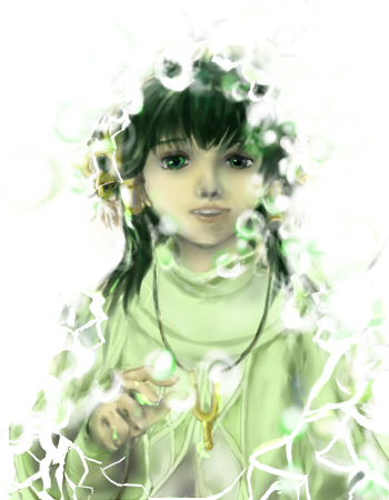 ion (tales), tales of (series), tales of the abyss, lowres, 00s, 1boy, green eyes, green hair, male focus, solo
