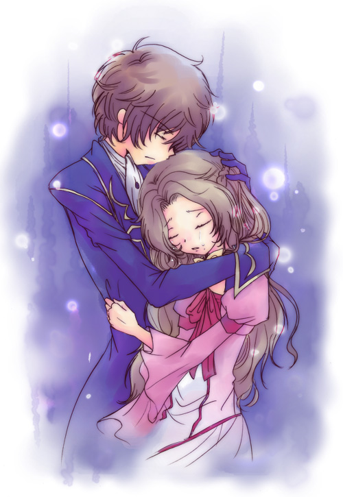 muu, kururugi suzaku, nunnally vi britannia, zero (code geass), code geass, bad id, bad pixiv id, 00s, brown hair, closed eyes, holding