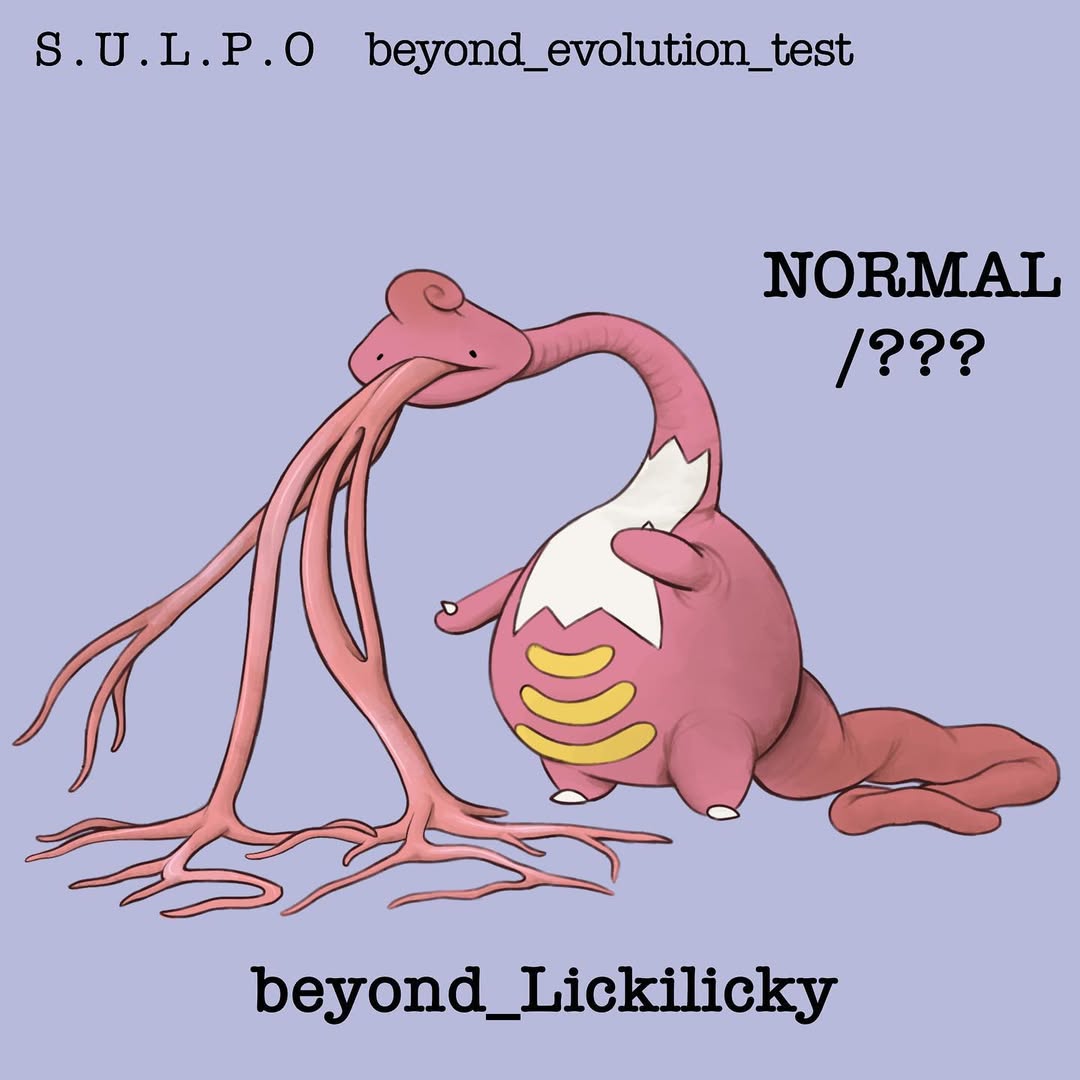 lickilicky, nintendo, pokemon, pokemon dppt, commentary, english commentary, blue background, body horror, bub.bleazk, colored skin, english text, fakemon, full body, gen 4 pokemon, grey background, horror (theme), long neck, long tail, long tongue, multiple tongues, neck, no humans, pink skin, pokemon (creature), pokemon focus, simple background, solo, tail, tentacle tongue, tentacles, tongue, very long tongue