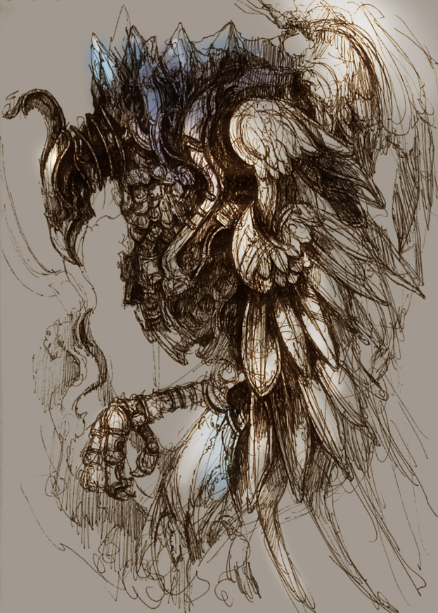 pipiko, bird, feathers, monochrome, no humans, sepia, spot color, vulture