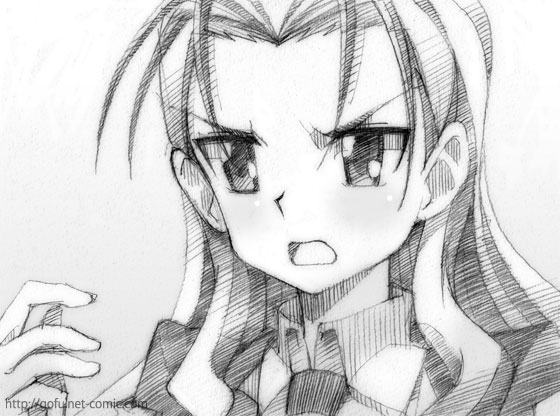 gofu, saeki reiko, asura cryin', traditional media, 00s, greyscale, monochrome, sketch