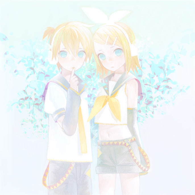 matayoshi, kagamine len, kagamine rin, vocaloid, 1boy, 1girl, brother and sister, siblings, twins