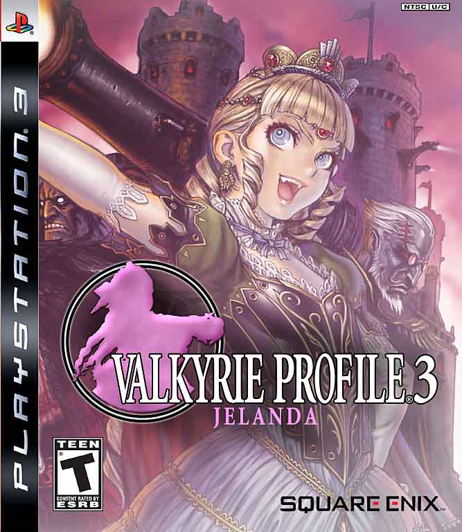 jelanda, square enix, valkyrie profile (series), valkyrie profile 3, jpeg artifacts, third-party edit, 1girl, armor, beard, blonde hair, blue eyes, cannon, castle, choker, cover, dress, drill hair, earrings, facial hair, fangs, female focus, flat chest, game console, gargoyle, glasses, gloves, jewelry, lace, old, old man, parody, playstation 3, ponytail, ribbon, scar, solo, tiara, tower, towers, twintails, white hair