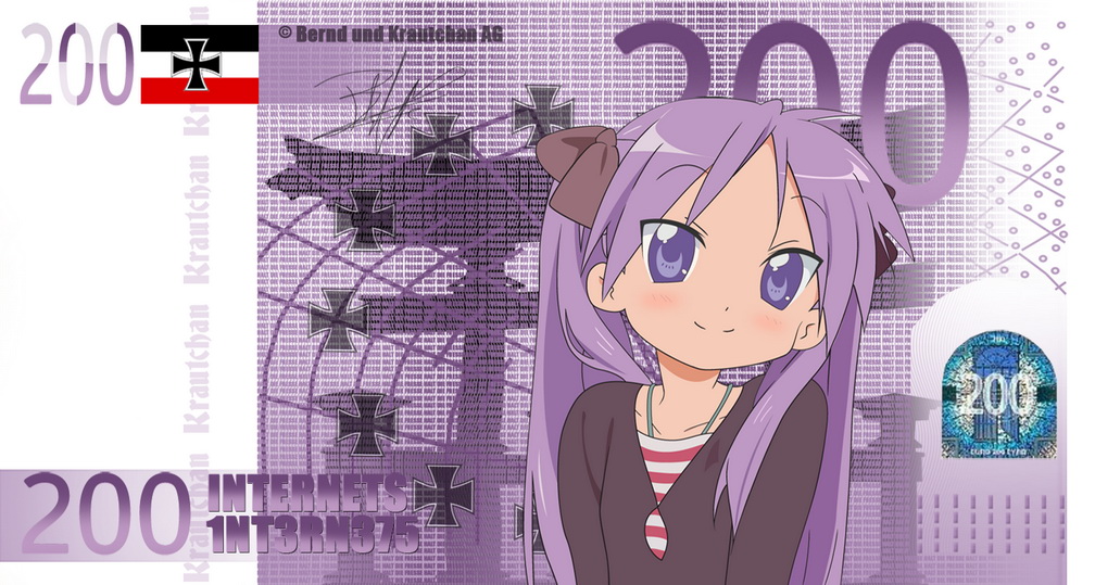 euro, hiiragi kagami, krautchan, lucky star, tagme, 00s, bernd, internets, money