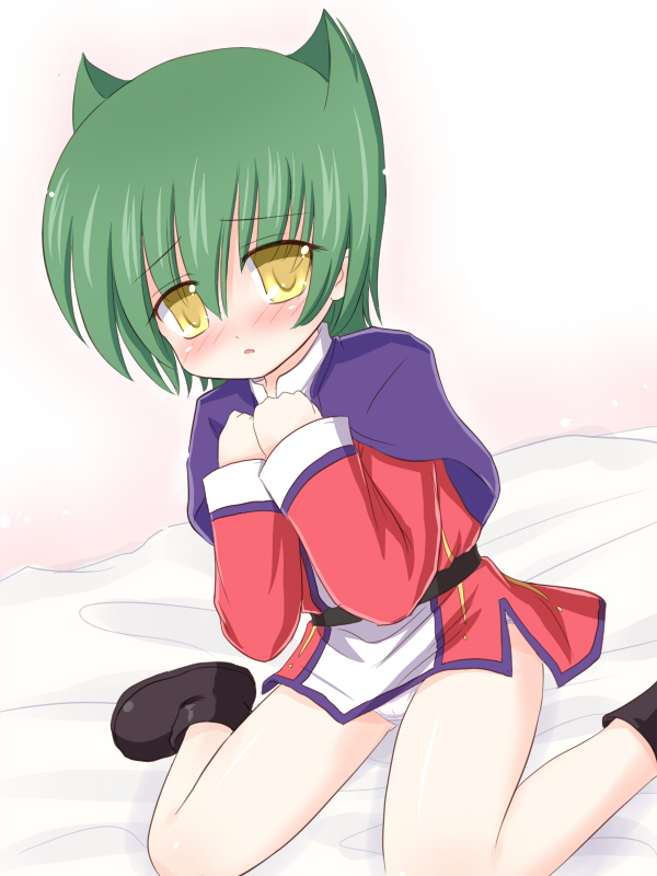 ry (yagoyago), melissa (gunxsword), aic, gunxsword, blush, green hair, pussy, skirt