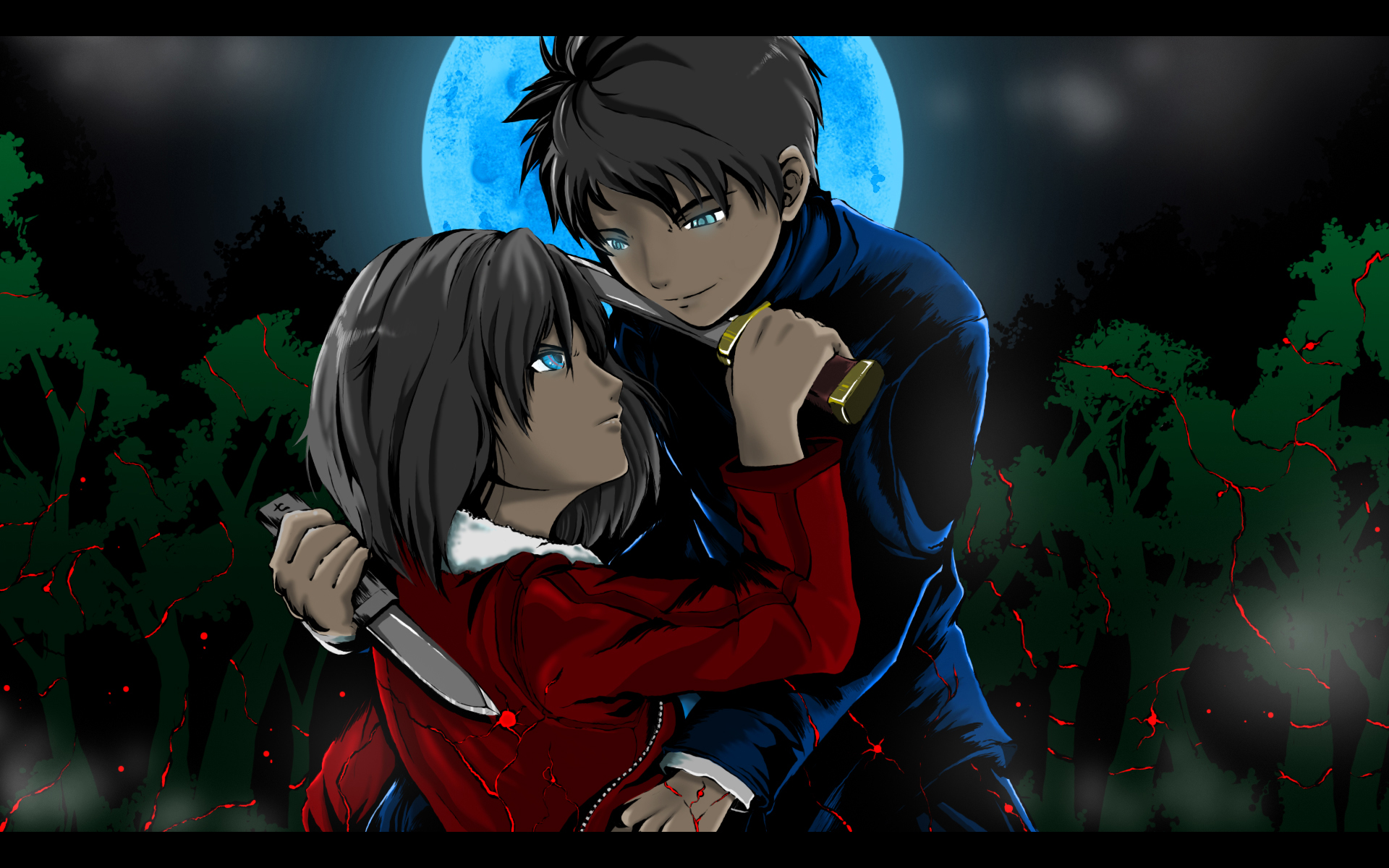 miandni, nanaya shiki, ryougi shiki, kara no kyoukai, tsukihime, highres, 00s, knife