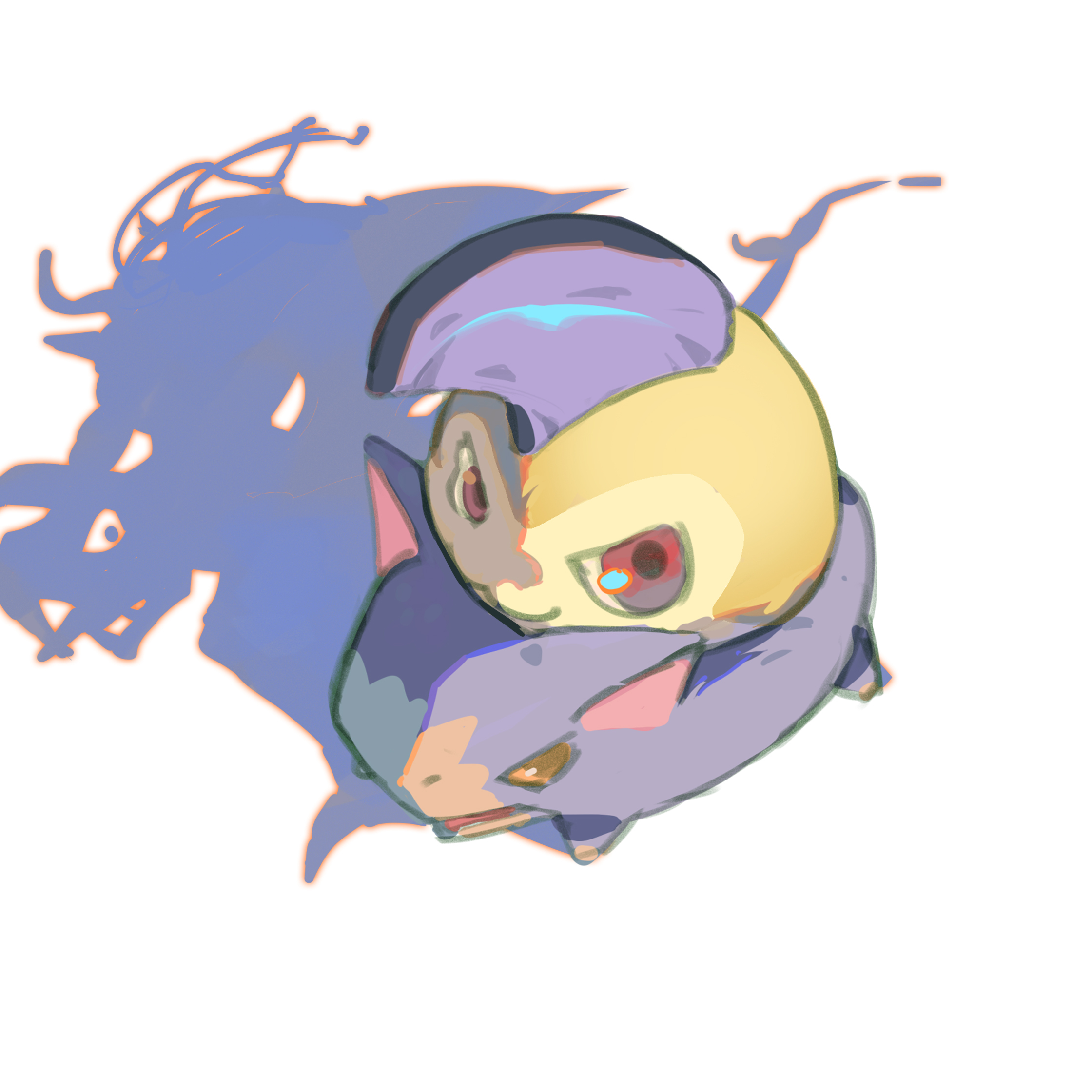 765 nanami, dorimon, skullbaluchimon, titamon, tunomon, digimon, digimon story: time stranger, highres, brown eyes, different shadow, digimon (creature), evolutionary line, looking at viewer, simple background, white background