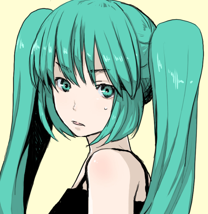 kari (kakko k), hatsune miku, vocaloid, bad id, bad pixiv id, aqua eyes, aqua hair, twintails