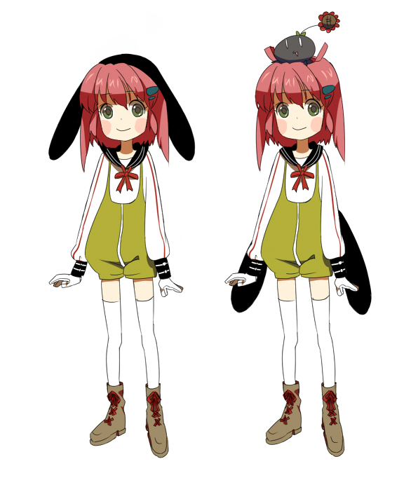 himano (artist), original, bad id, bad pixiv id, blush, boots, child, green eyes, hat, red hair, thighhighs, white thighhighs