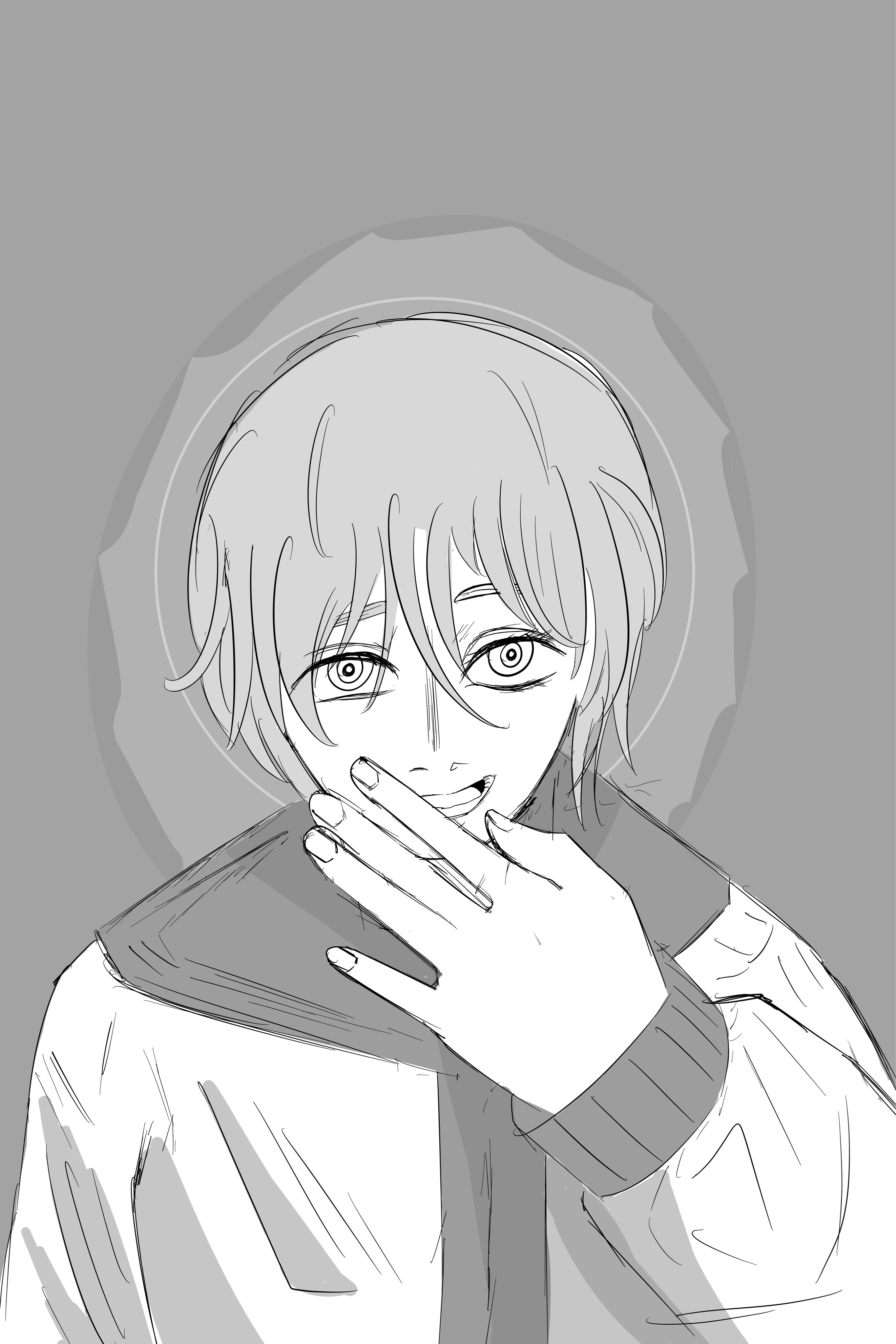 absurdres, highres, aura, crazy eyes, evil smile, horror (theme), smile