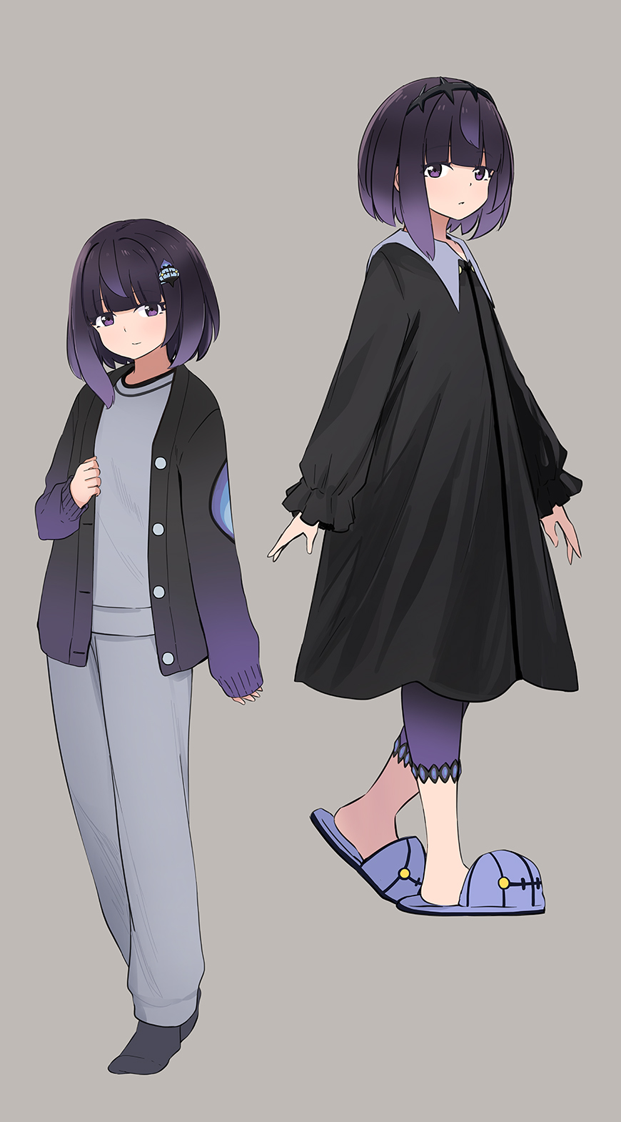 abe kanari, gwynn (pokemon), pokemon, pokemon legends: z-a, 1girl, alternate hairstyle, purple eyes, purple hair, solo