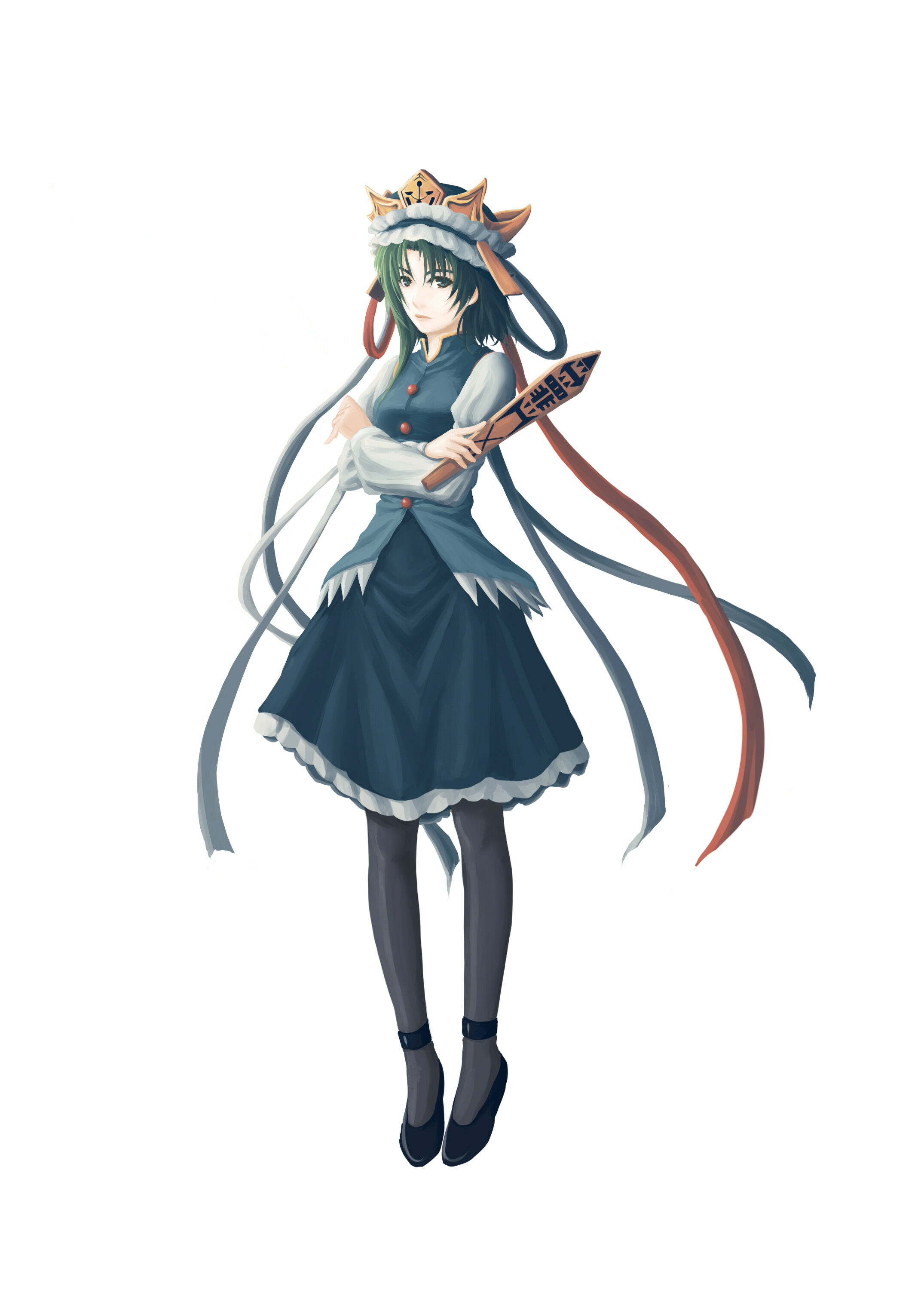 iyokamioto, shiki eiki, touhou, absurdres, highres, 1girl, female focus, pantyhose, rod of remorse, solo