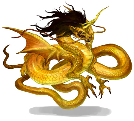 g.river, dragon warcry, lowres, animal, black hair, dragon, gold dragon, horns, solo, whiskers, wings