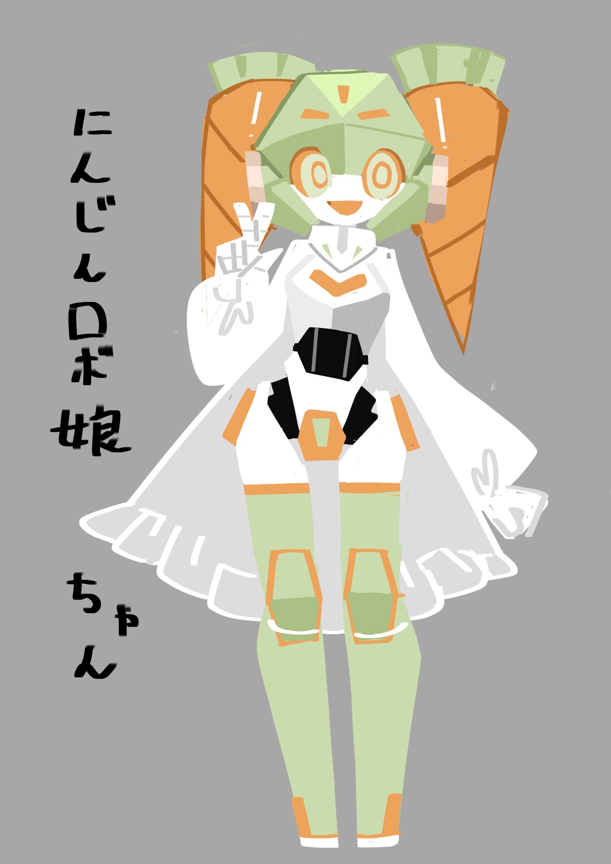 original, highres, 1girl, colored sclera, drill hair, green eyes, humanoid robot, joints, mechanical hair, metal hair, nai quan48363, orange sclera, robot, robot girl, robot joints, science fiction, twin drills, v