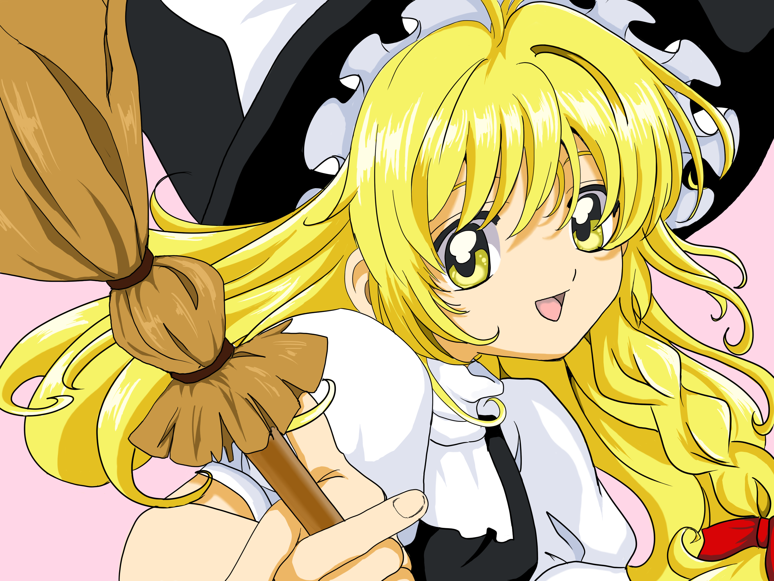 kirisame marisa, cardcaptor sakura, touhou, bad id, bad pixiv id, highres, 1girl, blonde hair, female focus, parody, solo, yellow eyes