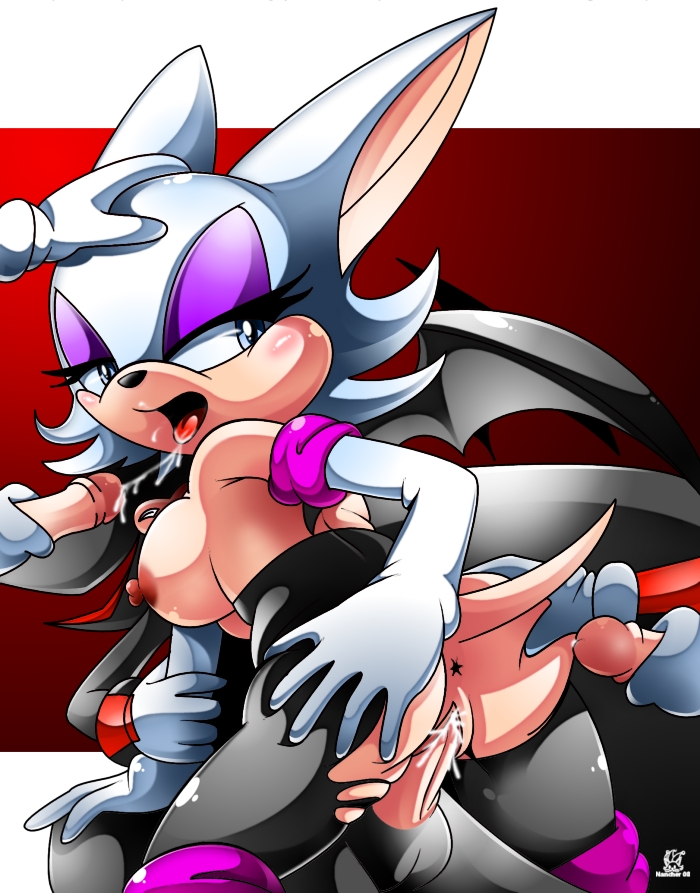 nancher, rouge the bat, shadow the hedgehog, sonic (series), cum, fellatio, furry, group sex, oral, sex, uncensored