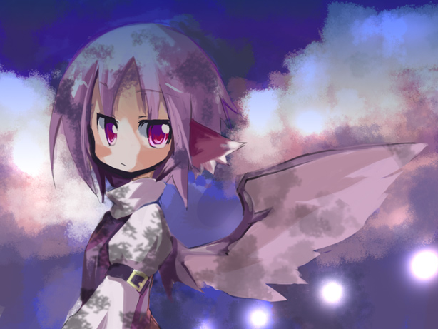 kuroneko no toorimichi, mystia lorelei, touhou, 1girl, animal ears, female focus, no headwear, pink eyes, pink hair, short hair, solo, wings