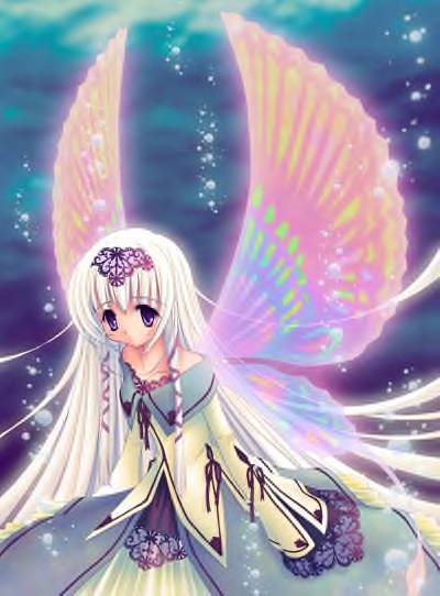 tagme, dress, fairy, long hair, white dress, white hair