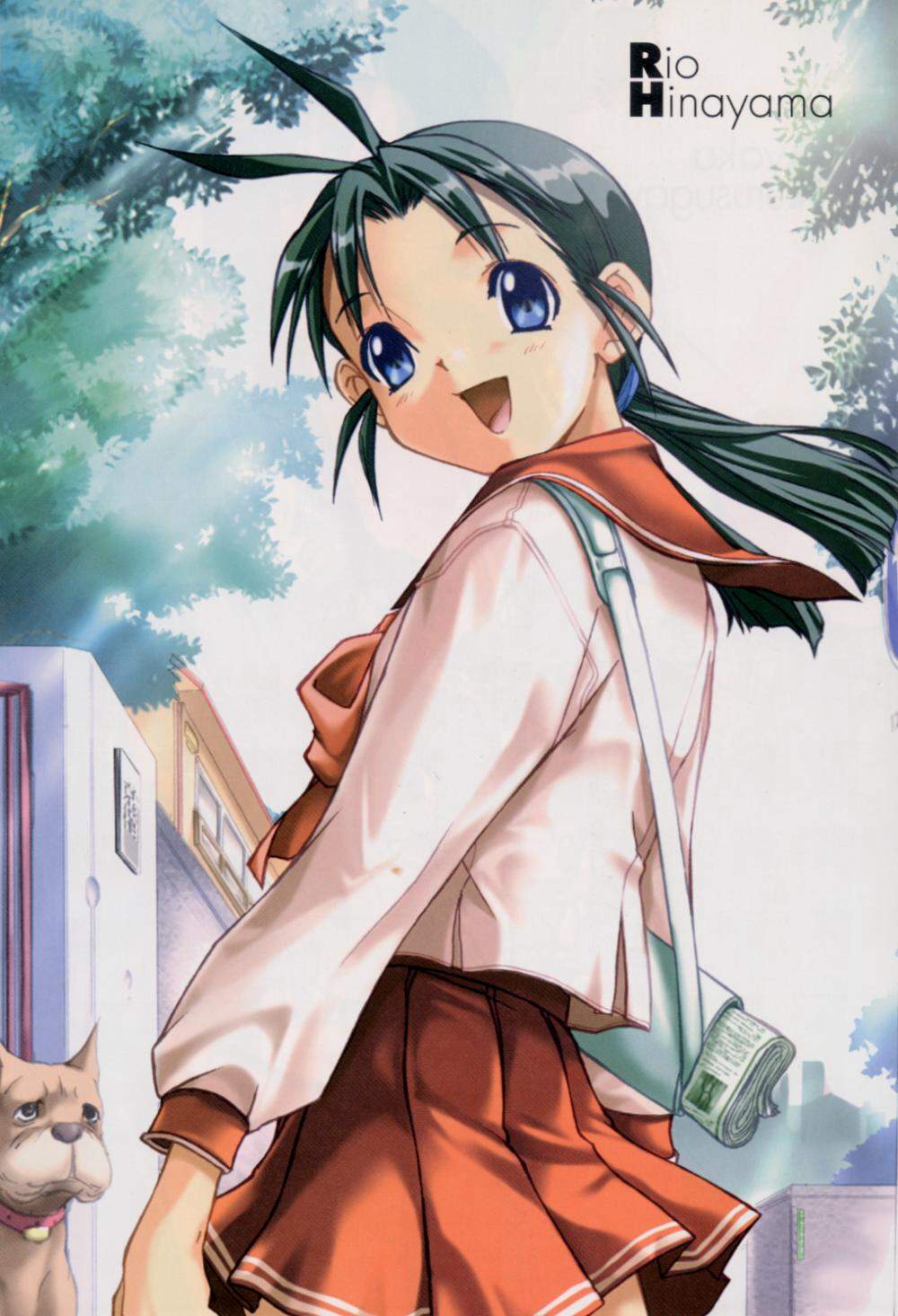 hinayama rio, to heart, to heart (series), highres, tagme, black hair, blue eyes, school uniform, solo