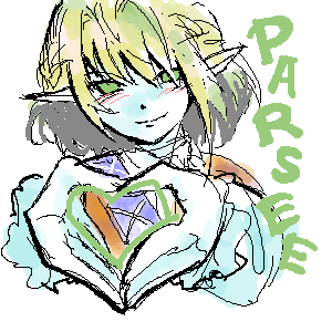 drawfag, mizuhashi parsee, touhou, lowres, 1girl, arm warmers, blonde hair, blush, character name, closed mouth, english text, green eyes, hair between eyes, heart, heart hands, light smile, looking at viewer, oekaki, pointy ears, scarf, short hair, smile, solo, upper body, white background