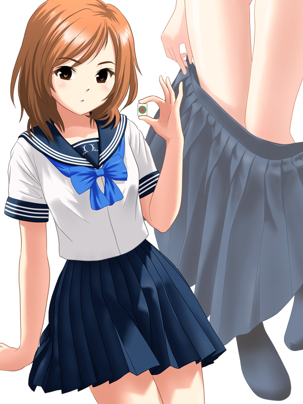 ponnetsu, original, 1girl, board game, brown eyes, brown hair, holding, holding mahjong tile, mahjong, mahjong tile, school uniform, serafuku, short hair, skirt, socks