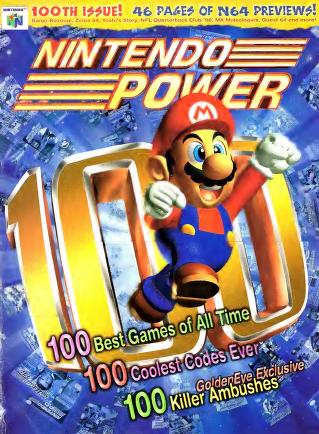 mario, mario (series), nintendo, nintendo power, official art, 1boy, anniversary, brown hair, cover, facial hair, gloves, grin, hand up, hat, magazine (object), magazine cover, mustache, overalls, red hat, smile