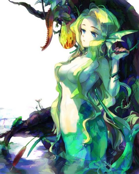 shako, rikuo (darkstalkers), capcom, darkstalkers, resized, blonde hair, blue eyes, genderswap, mermaid, midnight bliss, monster girl, pixiv thumbnail, scales