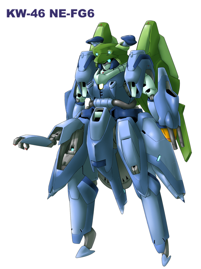 yoshi tama, kawashiro nitori, touhou, armor, blue eyes, extra arms, female focus, looking at viewer, mecha, mechanical wings, mechanization, no humans, robot, simple background, white background, wings