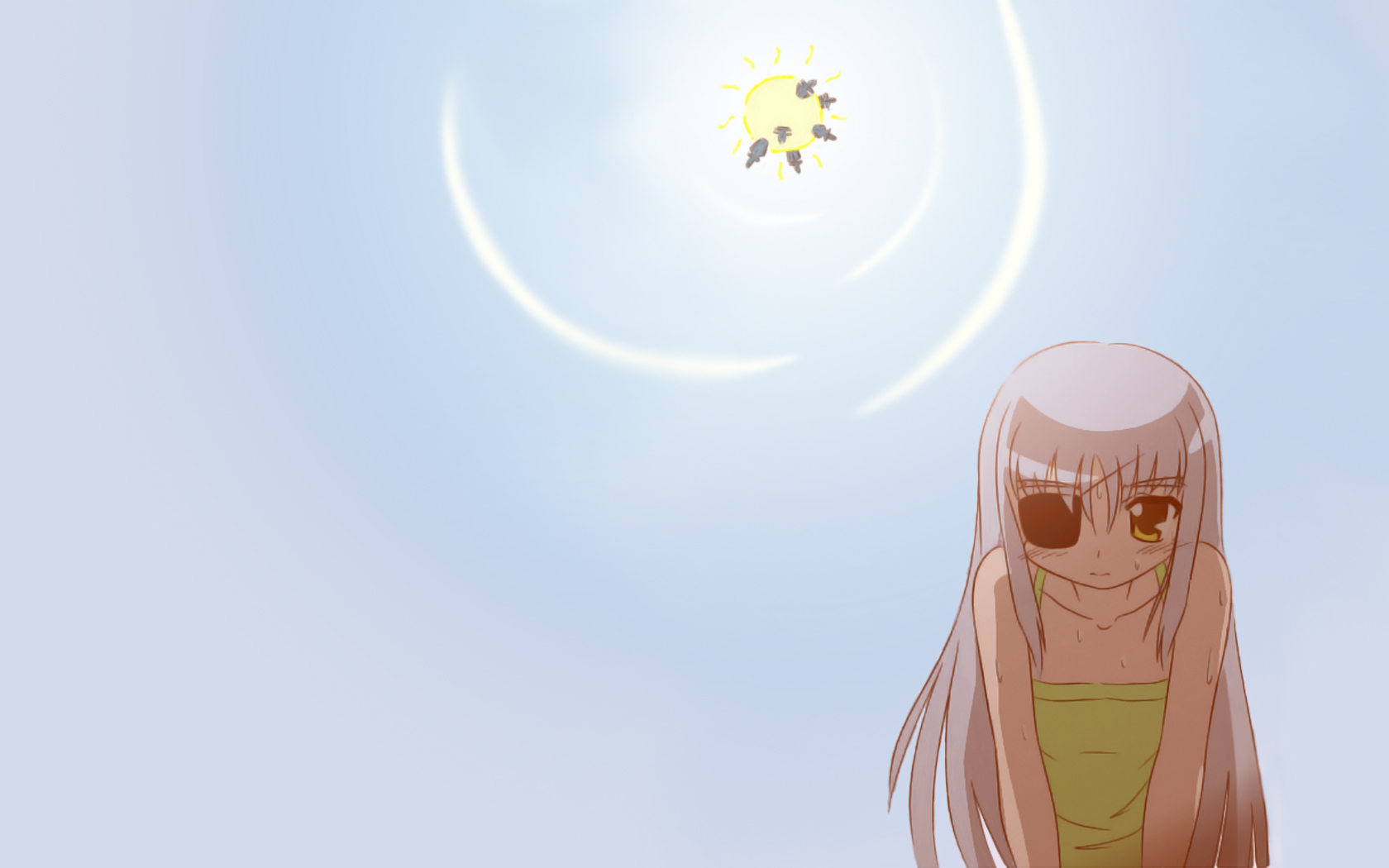 tamu-v, tamu (mad works), cinque (nanoha), numbers (nanoha), lyrical nanoha, mahou shoujo lyrical nanoha, mahou shoujo lyrical nanoha strikers, colorized, highres, 00s, 1girl, eyepatch, female focus, solo