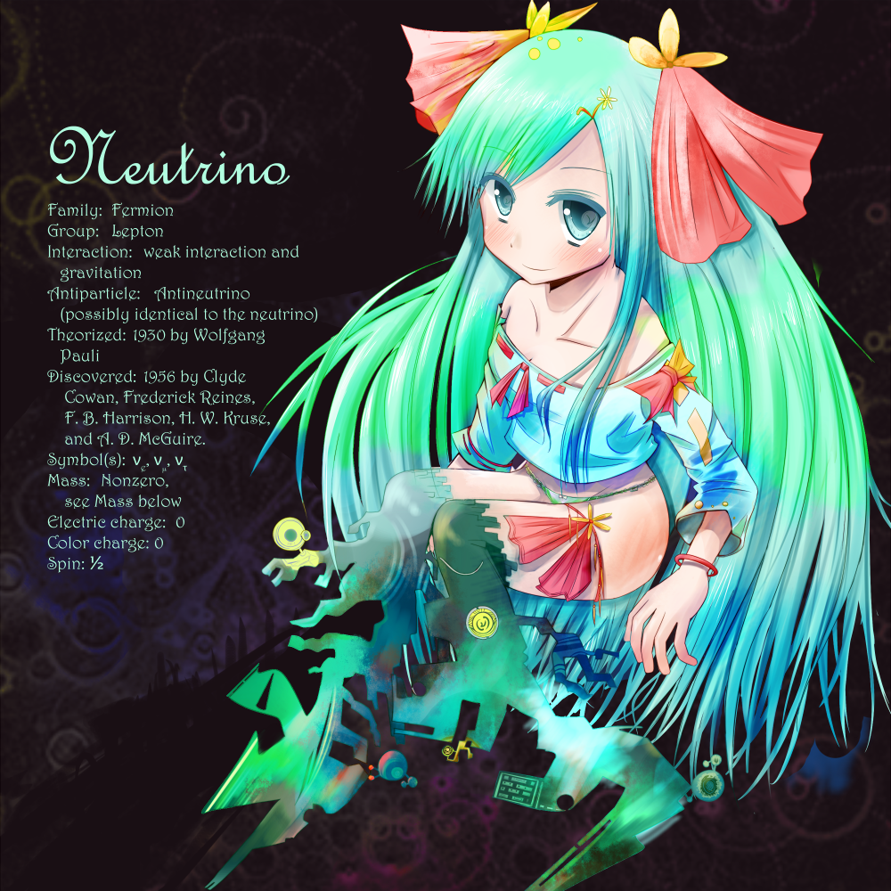 ipette-k, original, aqua eyes, aqua hair, bow, bracelet, colorful, jewelry, long hair, neutrino, personification, solo