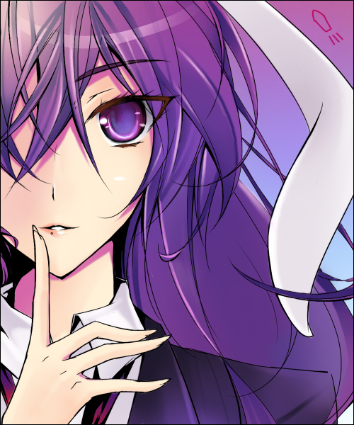 riochan, reisen udongein inaba, touhou, 1girl, animal ears, female focus, gradient background, purple eyes, purple hair, rabbit ears, solo