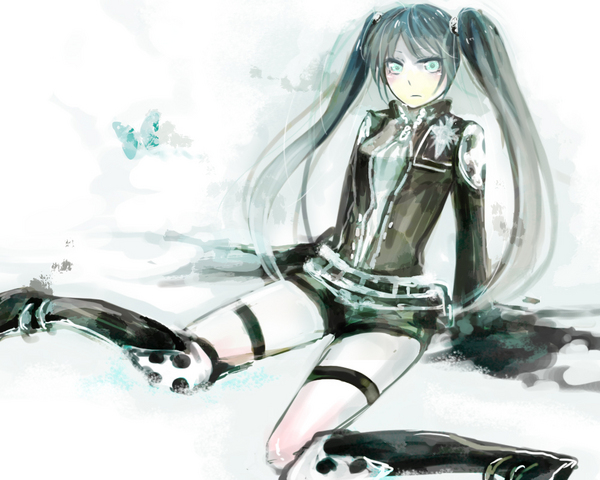 miyake achi, hatsune miku, lenalee lee, d.gray-man, vocaloid, 00s, boots, bug, butterfly, short shorts, shorts, twintails