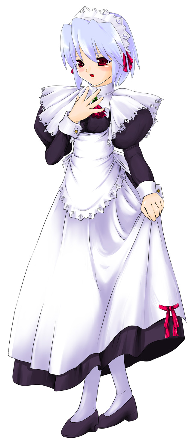 watakinu, kotonomiya yuki, suigetsu, highres, maid, maid headdress, pantyhose, solo, wrist cuffs