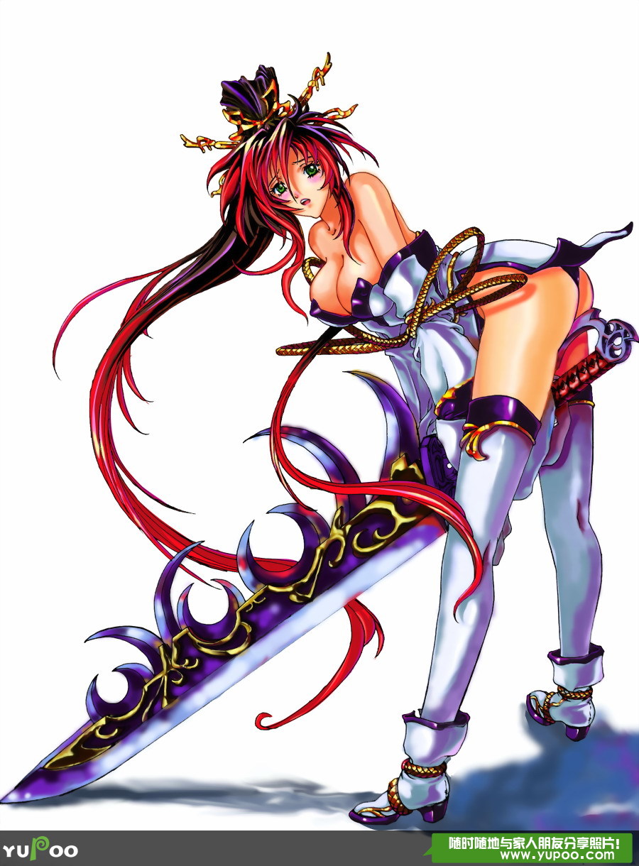 nanbu kaguya, banpresto, super robot wars, super robot wars og saga mugen no frontier, highres, breasts, sword, weapon