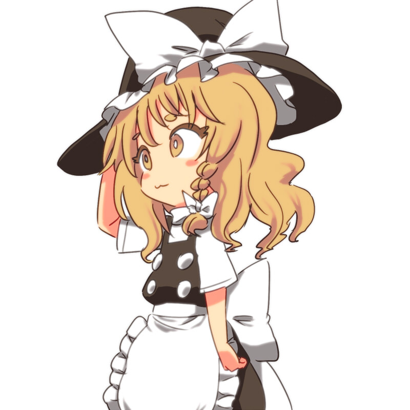 8bit, hachi (8bit canvas), kirisame marisa, touhou, bad id, bad pixiv id, 1girl, :3, blonde hair, braid, chibi, female focus, hat, side braid, solo, witch, witch hat, yellow eyes