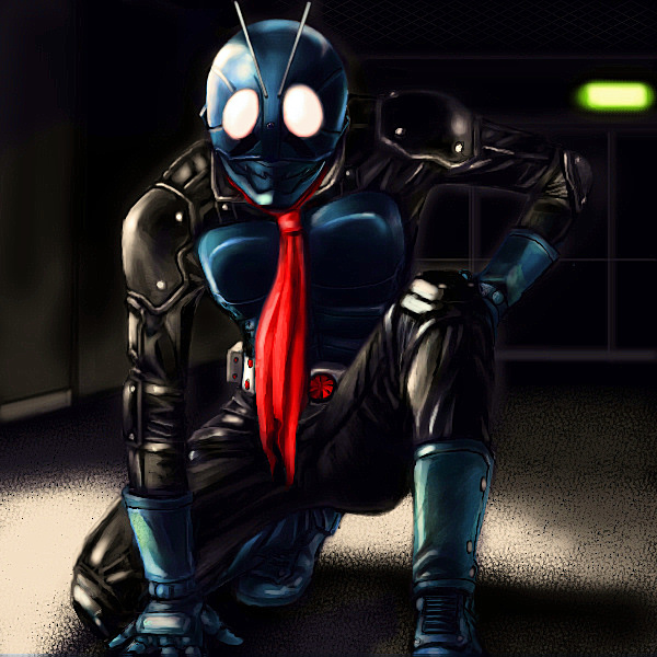 yusao, kamen rider 1, kamen rider, kamen rider the first, belt, boots, gloves, male focus, scarf, solo