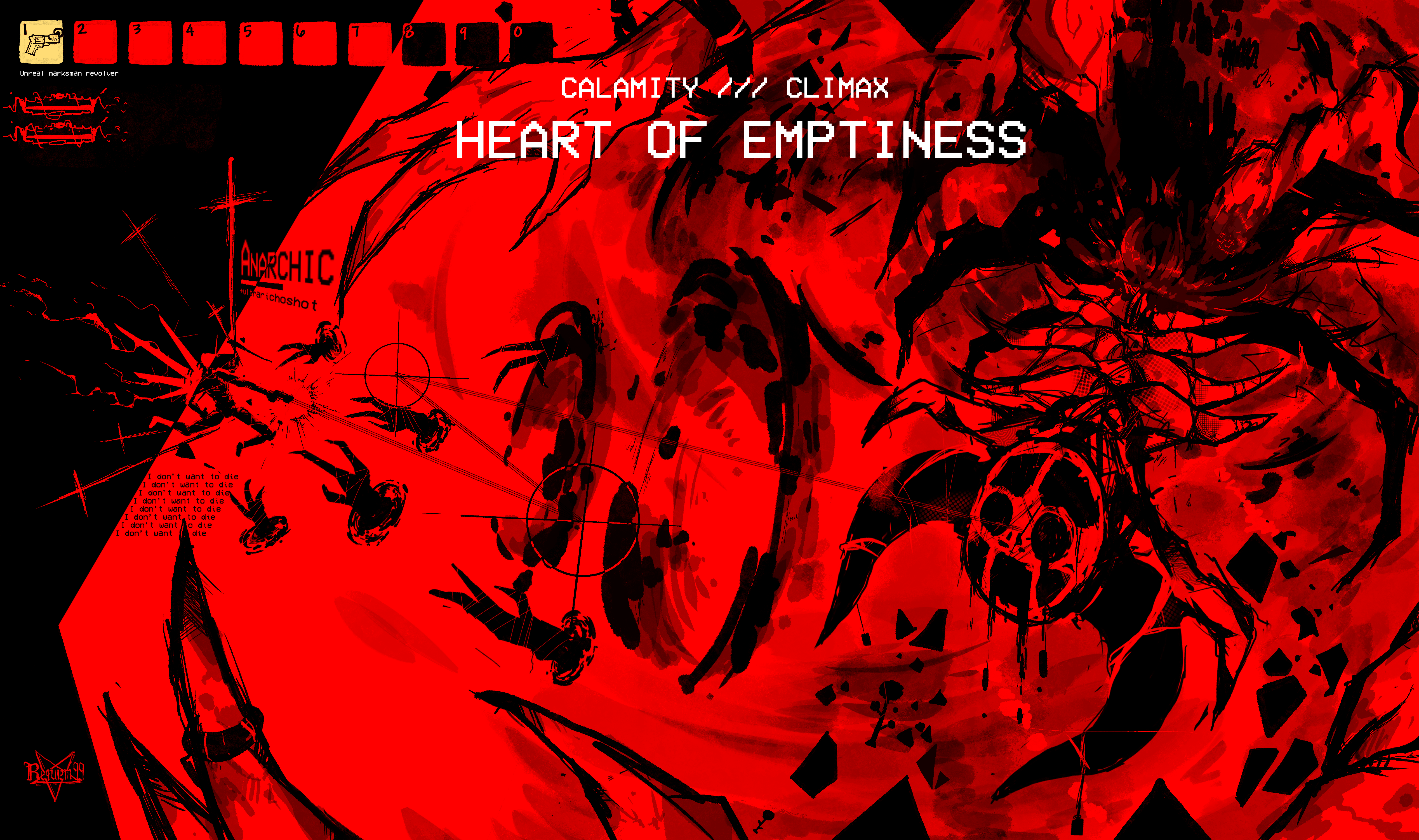 v1 (ultrakill), calamity (terraria mod), terraria, ultrakill, absurdres, highres, the avatar of emptiness, wrath of the gods (terraria mod)