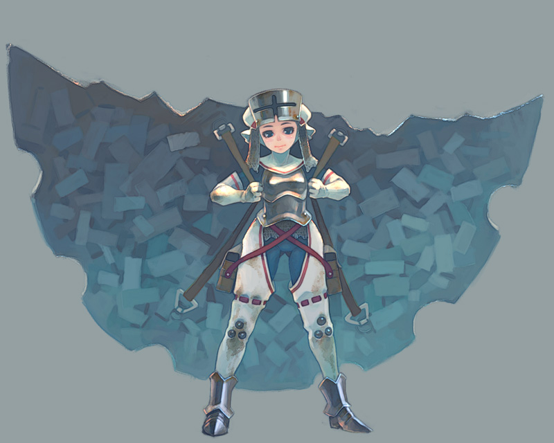 weno, pixiv fantasia, pixiv fantasia 3, armor, gloves, helmet, simple background, solo