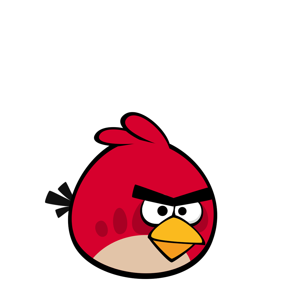 red (angry birds), angry birds, official art, beak, bird, looking at viewer, no humans, red fur, solo, transparent background