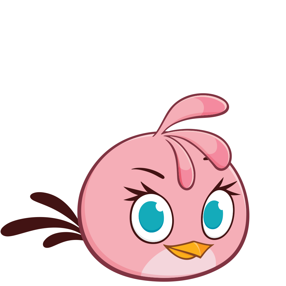 stella (angry birds), angry birds, official art, beak, bird, blue eyes, looking at viewer, no humans, pink fur, solo, transparent background